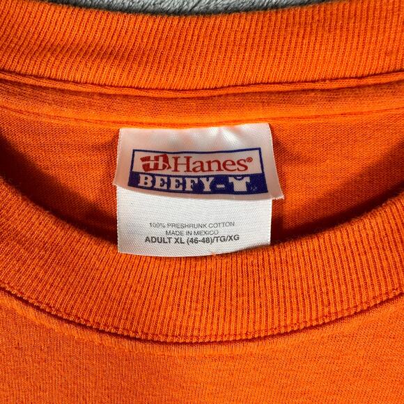 VINTAGE Auburn Iron Bowl Shirt Men's XL 2003 Orange Graphic Logo Hanes - Picture 2 of 7